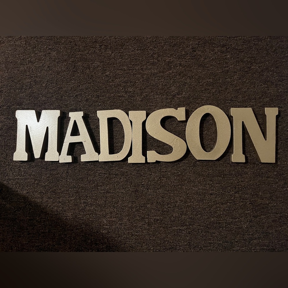 Gold Decorative Letters Name “MADISON”.